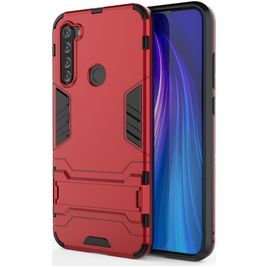 Mobigear Armor Stand Xiaomi Redmi Note 8T Hoesje Hardcase Backcover Shockproof met Standaard - Rood