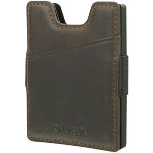 Valenta Card Case Alu + Money Strap Leren Pasjeshouder - 8 Pasjes - Bruin
