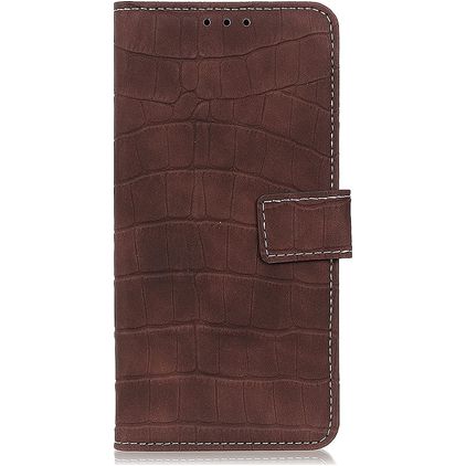 Mobigear Croco Google Pixel 6a Hoesje Bookcase Portemonnee - Bruin