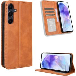 Mobigear Sensation Samsung Galaxy A35 Hoesje Bookcase Portemonnee - Bruin