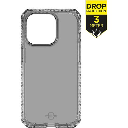ITSKINS SpectrumClear-R iPhone 15 Pro Max Hoesje Flexibel TPU Backcover Shockproof - Smoke