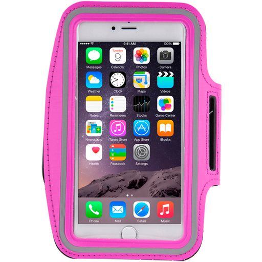 Mobigear Telefoonhouder Hardlopen iPhone 8 Plus Sport Hoesje Neopreen Sportarmband - Magenta