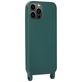 Mobigear Lanyard iPhone 14 Pro Max Siliconen Hoesje met koord - Donkergroen