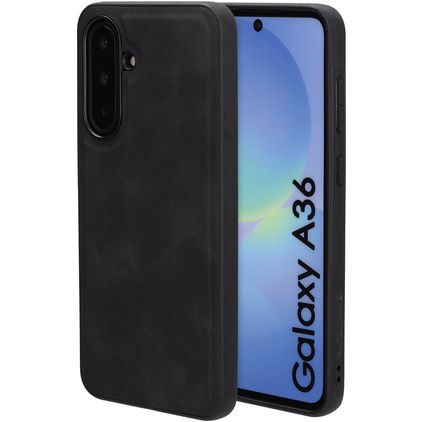 Mobiparts Classic Samsung Galaxy A36 MagSafe Hoesje TPU,Kunstleer Backcover - Graphite Black
