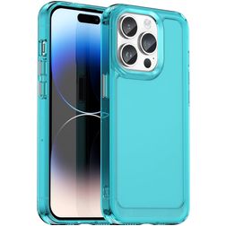 Mobigear Crystal iPhone 15 Pro Max Hoesje Flexibel TPU Backcover - Blauw