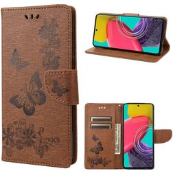 Mobigear Butterfly Samsung Galaxy M53 Hoesje Bookcase Portemonnee - Bruin