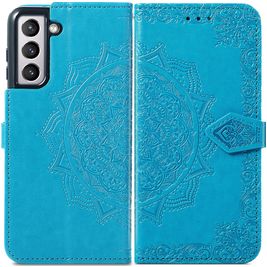 Mobigear Mandala Samsung Galaxy S21 FE Hoesje Bookcase Portemonnee - Blauw