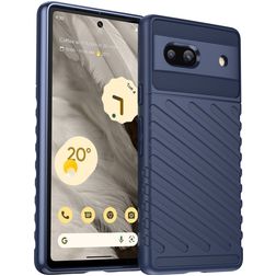 Mobigear Groove Google Pixel 7a Hoesje Flexibel TPU Backcover - Blauw