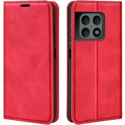 Mobigear Retro Slim OnePlus 10 Pro Hoesje Bookcase Portemonnee - Rood