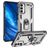 Mobigear Armor Ring Samsung Galaxy M23 Hoesje Hardcase Backcover Shockproof met Ringhouder - Zilver