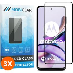 Mobigear Premium Motorola Moto G23 Glazen Screenprotector - Case Friendly - Zwart (3-Pack)