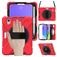 Mobigear SureGrip XGuard iPad Mini 7 (2024) Hoes Hard Kunststof,Siliconen Backcover + Stylus Houder + Schouderband + Standaard - Rood