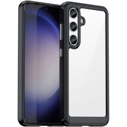 Mobigear Crystal Samsung Galaxy S24 Hoesje Hardcase Backcover - Transparant / Zwart