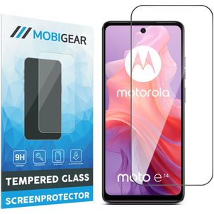 Mobigear Premium Motorola Moto E14 Glazen Screenprotector - Case Friendly - Zwart