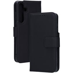Mobiparts Samsung Galaxy S25 Plus Hoesje Echt Leer Bookcase Portemonnee - Zwart