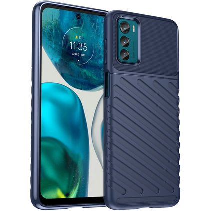 Mobigear Groove Motorola Moto G42 Hoesje Flexibel TPU Backcover - Blauw