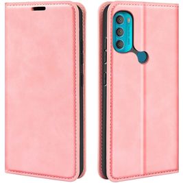 Mobigear Retro Slim Motorola Moto G71 5G Hoesje Bookcase Portemonnee - Roze