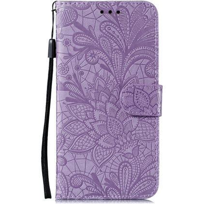 Mobigear Flowers Huawei P40 Pro Hoesje Bookcase Portemonnee - Paars