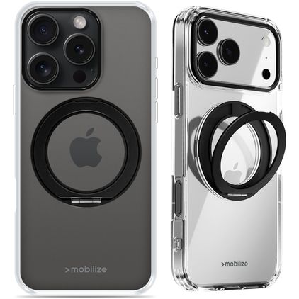 Mobilize 360 Rotating Ring iPhone 15 Pro Max MagSafe Hoesje Hardcase Backcover met Ringhouder - Zwart