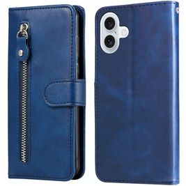 Mobigear Zipper iPhone 17 Hoesje Bookcase Portemonnee - Blauw