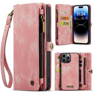 Caseme 008 iPhone 15 Pro Hoesje Uitneembare 2in1 Bookcase Portemonnee - Roze