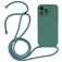 Mobigear Lanyard iPhone 14 Pro Siliconen Hoesje met koord - Groen