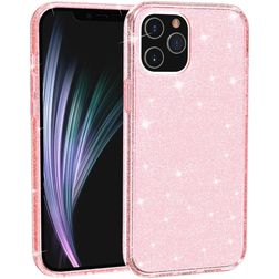 Mobigear Glitter iPhone 12 Pro Max Hoesje Hardcase Backcover - Roze