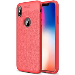 Mobigear Luxury iPhone XS Max Hoesje Flexibel TPU Backcover - Rood