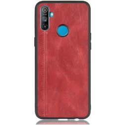 Mobigear Stitch Realme C3 Hoesje Backcover - Rood
