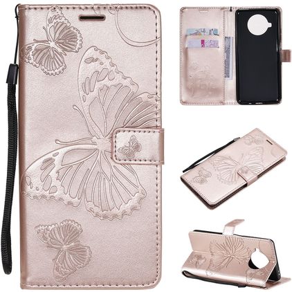 Mobigear Butterfly Xiaomi Mi 10T Lite Hoesje Bookcase Portemonnee - Roségoud