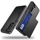 Mobigear Card Samsung Galaxy S21 Ultra Hoesje Hardcase Backcover Shockproof met Pasjeshouder - Grijs