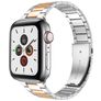 Mobigear Lissabon Stalen Apple Watch Bandje Vouwsluiting - 49/46/45/44 mm - Roségoud / Zilver