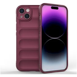 Mobigear Bumpy iPhone 15 Plus Hoesje Flexibel TPU Backcover - Bordeaux Rood