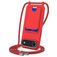 Mobigear Lanyard Card iPhone Air Siliconen Hoesje met koord en Pasjeshouder - Rood