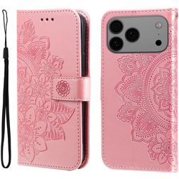 Mobigear Flowers iPhone 17 Pro Max Hoesje Bookcase Portemonnee - Roségoud