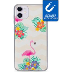 My Style Magneta iPhone 11 Hoesje Flexibel TPU Backcover - Flamingo