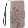 Mobigear Flowers iPhone SE (2020) Hoesje Bookcase Portemonnee - Grijs