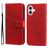 Mobigear Flowers iPhone 17 Hoesje Bookcase Portemonnee - Rood
