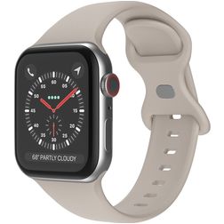 Mobigear Sport Dual Siliconen Apple Watch Bandje Druksluiting - 49/46/45/44 mm - Taupe