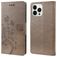 Mobigear Flowers iPhone 14 Pro Hoesje Bookcase Portemonnee - Grijs