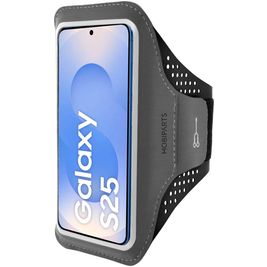 Mobiparts Comfort Fit Telefoonhouder Hardlopen Samsung Galaxy S25 Sport Hoesje Neopreen Sportarmband - Zwart