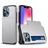 Mobigear Card iPhone 13 Hoesje Hardcase Backcover Shockproof met Pasjeshouder - Zilver