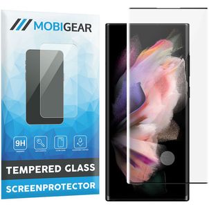 Mobigear Curved Samsung Galaxy S23 Ultra Glazen Screenprotector - Case Friendly - Zwart