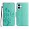 Mobigear Flowers iPhone 16 Hoesje Bookcase Portemonnee - Groen