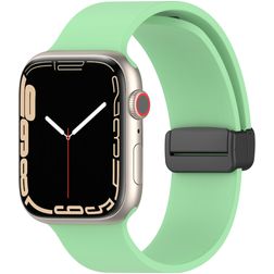 Mobigear Sport Mag Siliconen Apple Watch Bandje Magneetsluiting - 49/46/45/44 mm - Pastelgroen