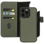 Mobiparts iPhone 15 Pro Max MagSafe Hoesje Echt Leer Uitneembare 2in1 Bookcase Portemonnee - Groen