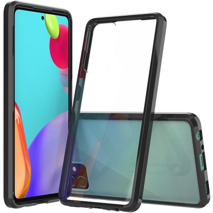Mobigear Crystal Samsung Galaxy A52 Hoesje Hardcase Backcover - Transparant / Zwart