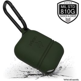 Catalyst Waterproof Apple AirPods 1 Hoesje Flexibel Siliconen Waterdicht - Donkergroen