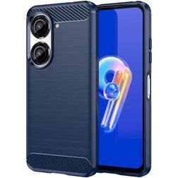 Mobigear Brushed Slim ASUS Zenfone 10 Hoesje Flexibel TPU Backcover - Blauw