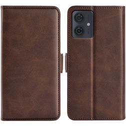 Mobigear Slim Magnet Motorola Moto G54 Hoesje Bookcase Portemonnee - Bruin